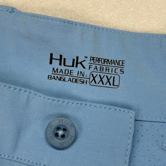 Huk Fishing Chino 6.5" Mens XXXL Blue Performance Shorts 44x6.5 Elastic Waist - Picture 3 of 16